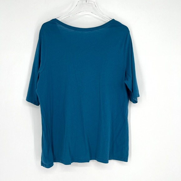 Peruvian Connection Shirt Womens XL Blue Pima Cotton Basic T Shirt Tee - Picture 2 of 6